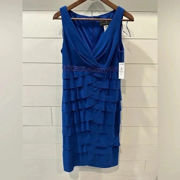Alex Evenings Royal Blue Tiered Formal Dress- size 8 - Picture 1 of 9